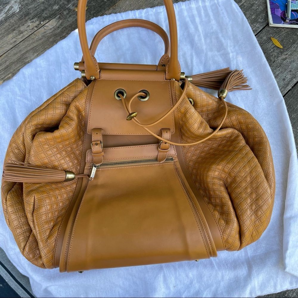 Zac Posen Tan Quilted Beatrice Bag - Picture 6 of 9